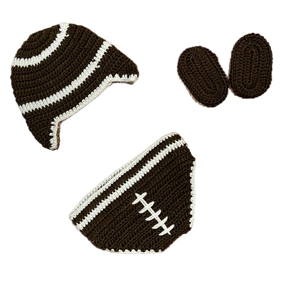 Newborn Baby Crochet Knitted Football Photo Prop - Picture 2 of 7